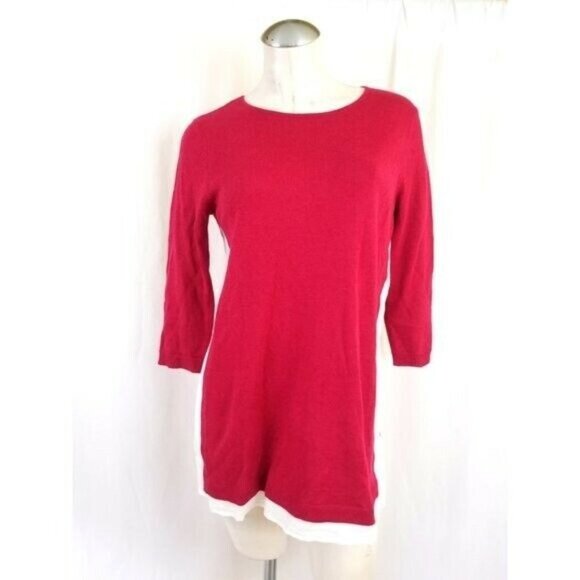 J.Jill Size XS Knit Top Sangria  White Linen - Picture 1 of 6